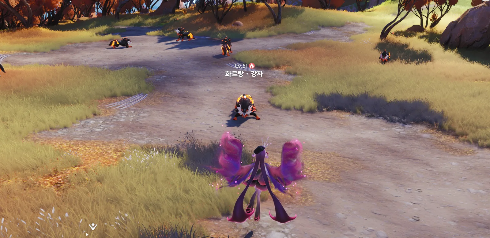 Flameruff · The Mighty gathered in a pack on a Beast Fang Ridge path